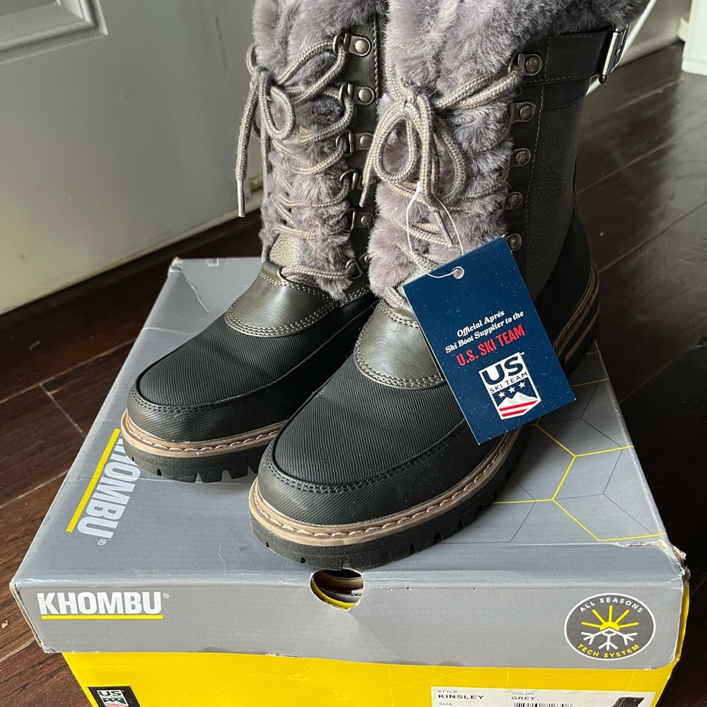 Khombu Gray Winter & Rain Boots
